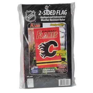 Calgary Flames Banner Flag Embroidered Premium 2-sided 28x44 Outdoor NHL Hockey